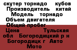 скутер торнадо 50 кубов › Производитель ­ китай › Модель ­ торнадо › Объем двигателя ­ 50 › Общий пробег ­ 56 000 › Цена ­ 15 000 - Тульская обл., Богородицкий р-н, Богородицк г. Авто » Мото   